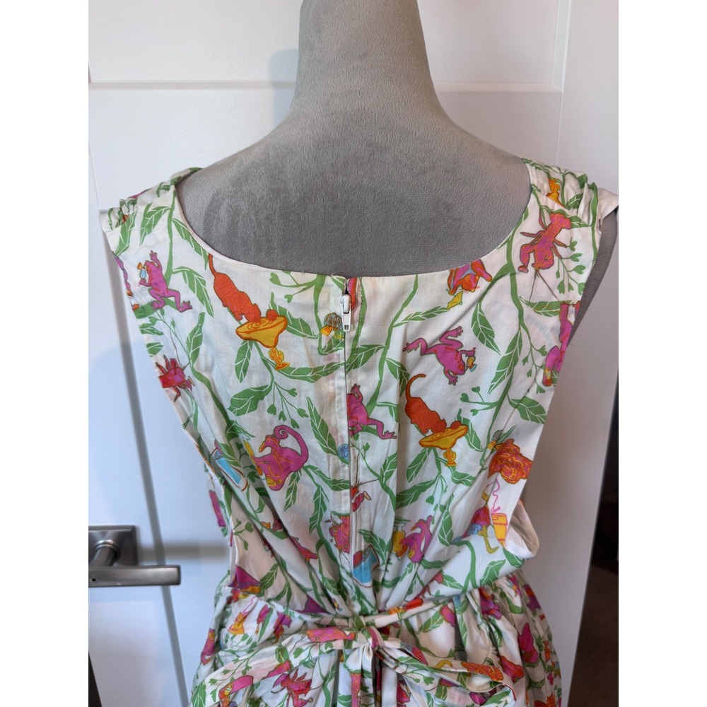 ModCloth Womens 2X Novelty Lobster Monkey Print Cotton Fit Flare Midi Dress NEW - Picture 5 of 8